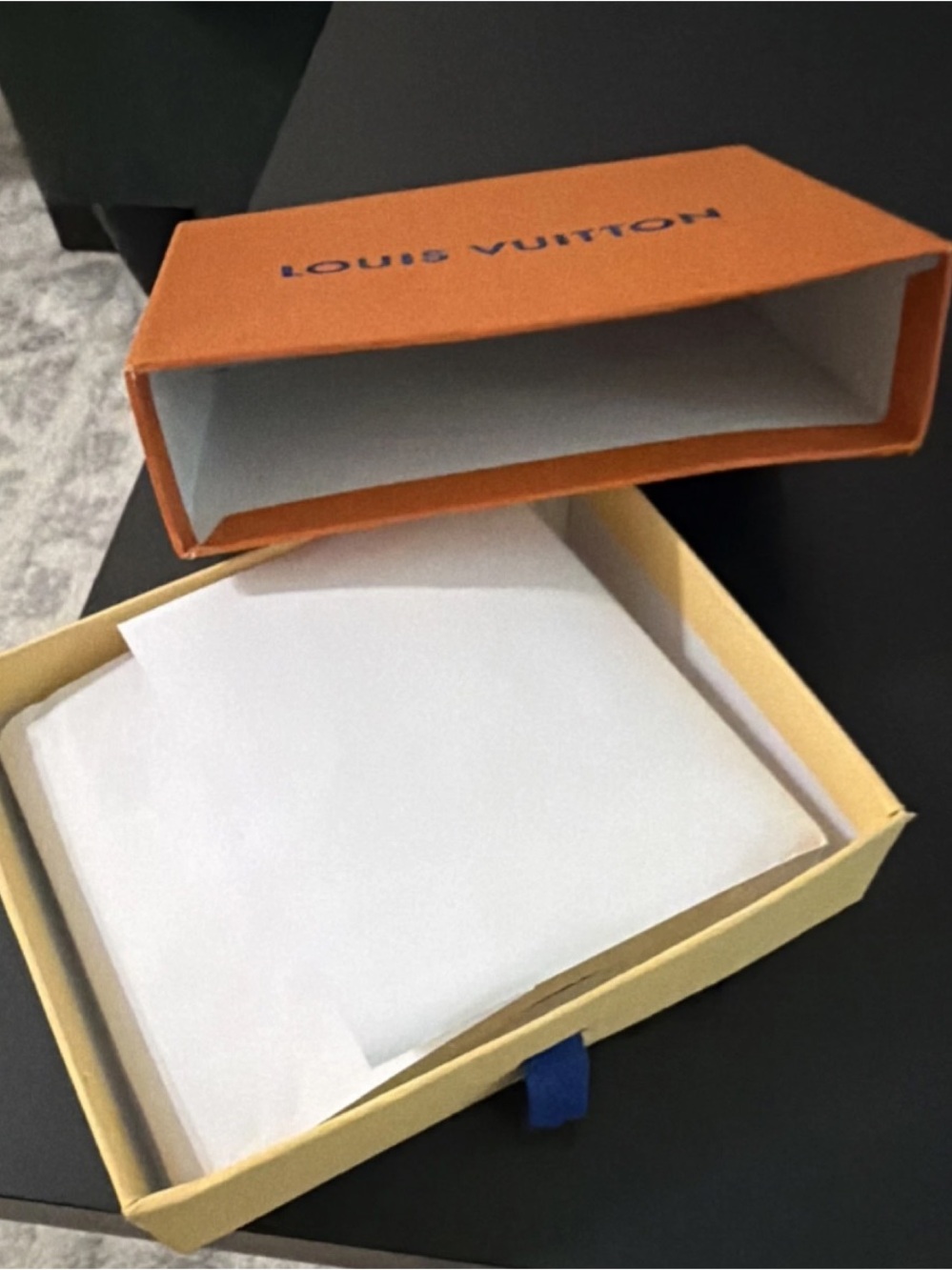 Louis Vuitton Orange Box with Blue Logo - Picture 5 of 5